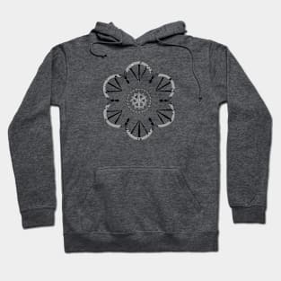 Mandala 1 BW - Full Size Image Hoodie